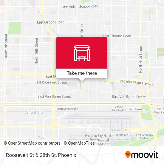 Roosevelt St & 28th St map