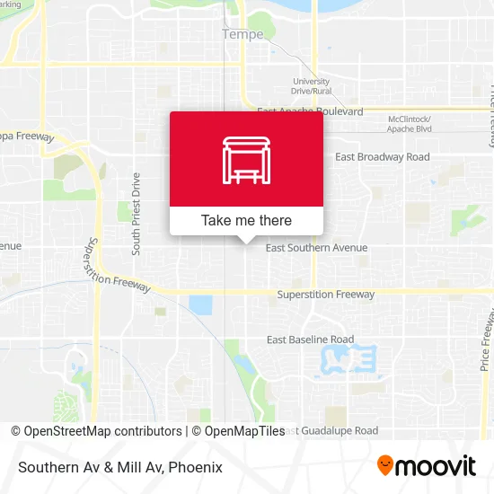Southern Av & Mill Av map