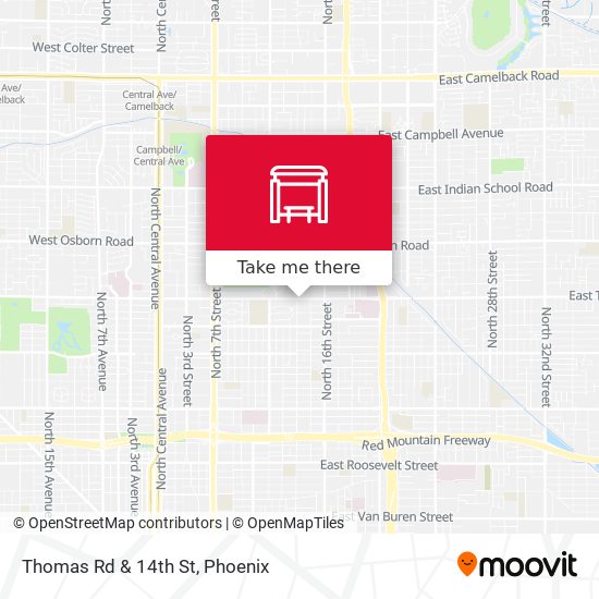 Thomas Rd & 14th St map