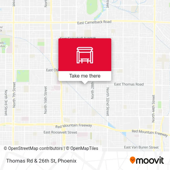 Thomas Rd & 26th St map
