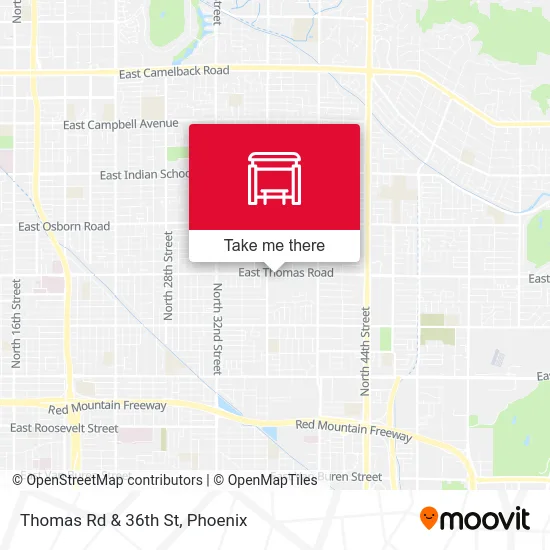 Thomas Rd & 36th St map