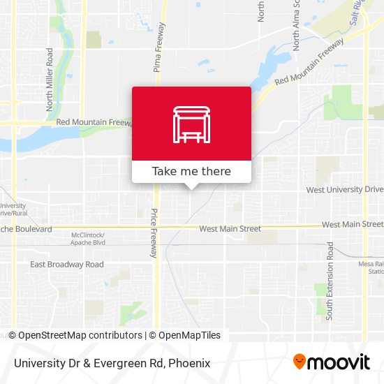 Mapa de University Dr & Evergreen Rd