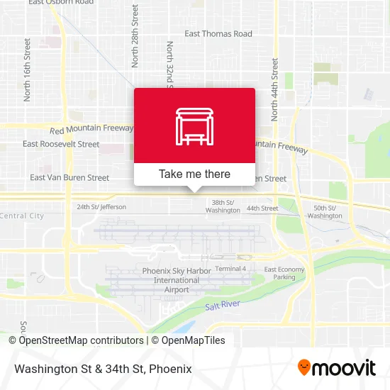 Washington St & 34th St map