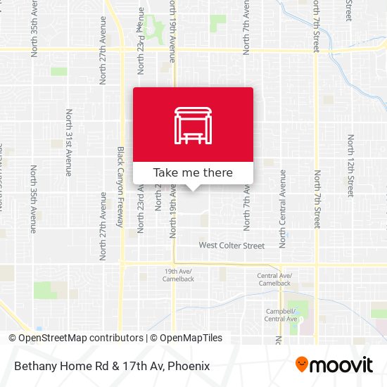 Mapa de Bethany Home Rd & 17th Av