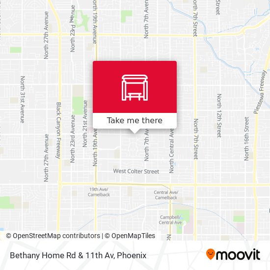 Mapa de Bethany Home Rd & 11th Av