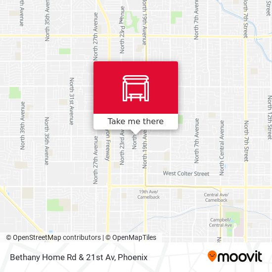 Mapa de Bethany Home Rd & 21st Av