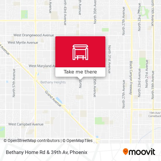 Bethany Home Rd & 39th Av map