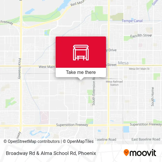 Broadway Rd & Alma School Rd map