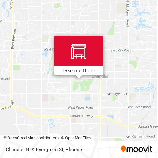 Chandler Bl & Evergreen St map