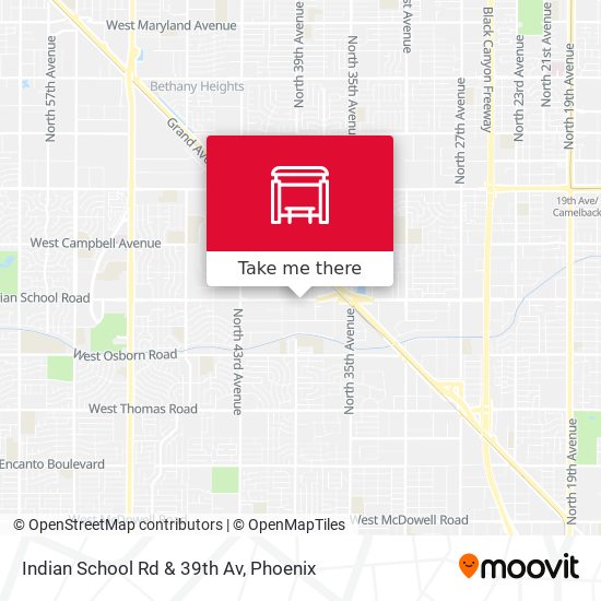 Indian School Rd & 39th Av map