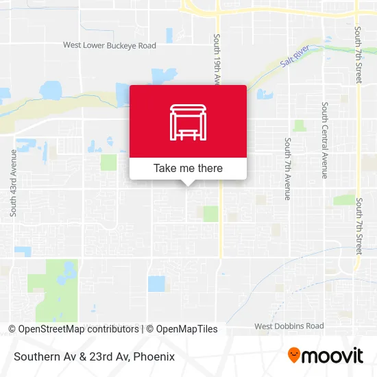 Southern Av & 23rd Av map