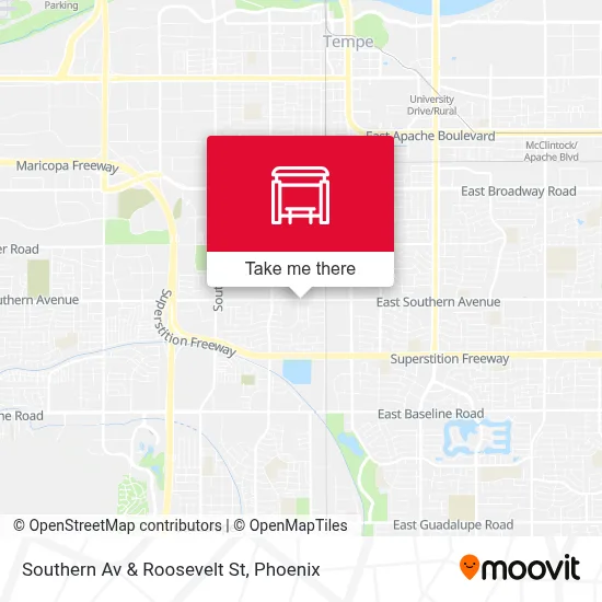 Southern Av & Roosevelt St map