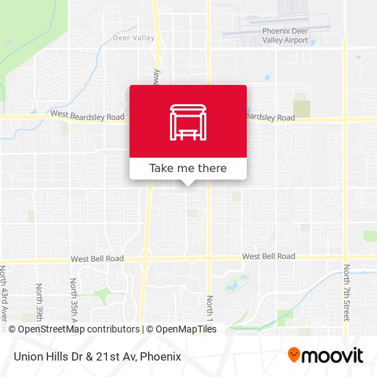 Union Hills Dr & 21st Av map