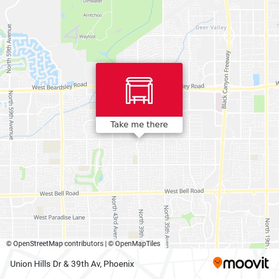 Union Hills Dr & 39th Av map