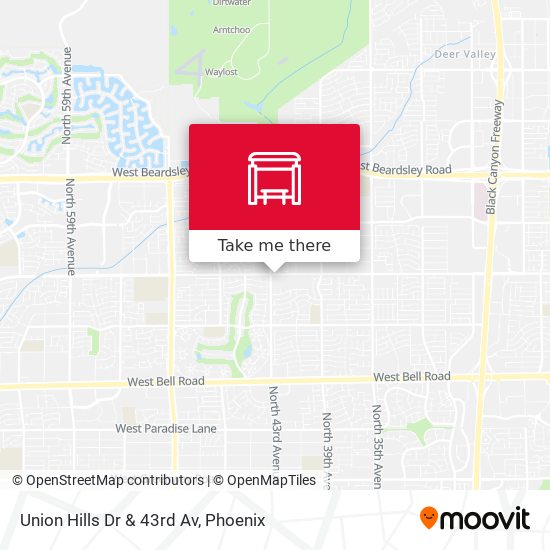 Union Hills Dr & 43rd Av map
