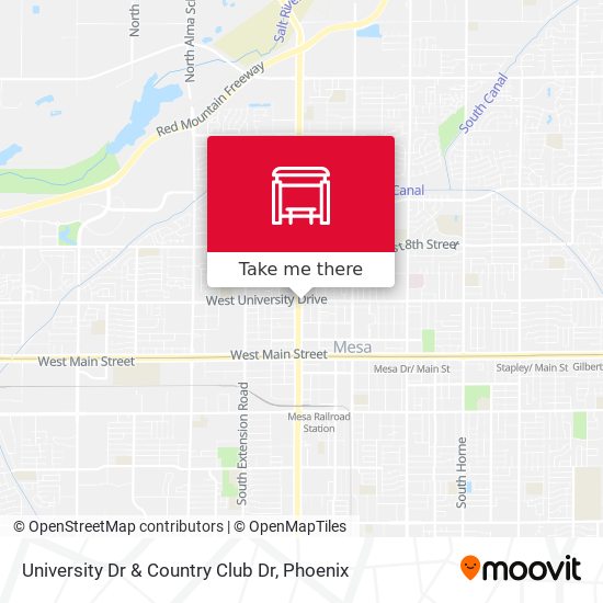 University Dr & Country Club Dr map