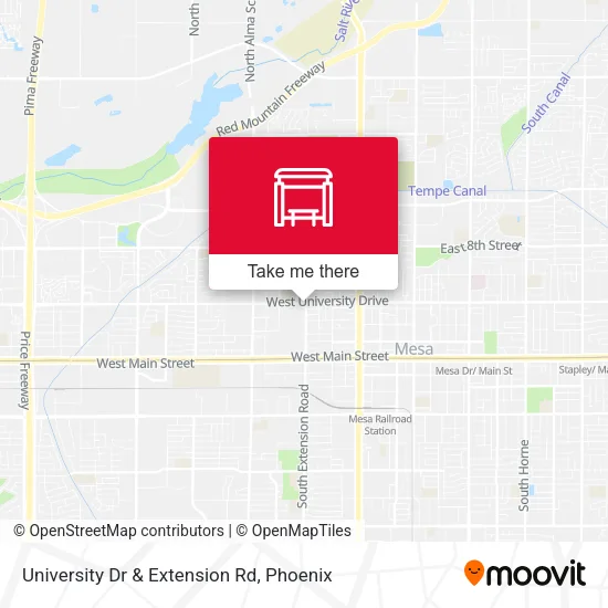 Mapa de University Dr & Extension Rd