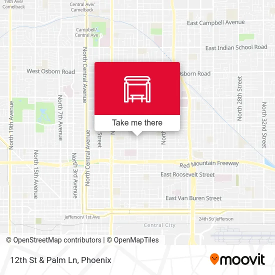 12th St & Palm Ln map