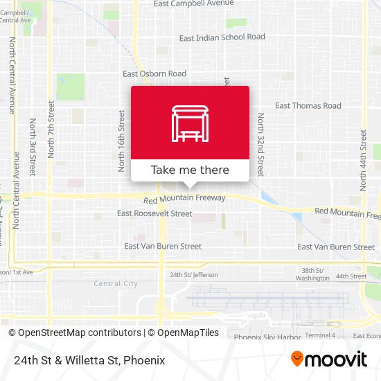 24th St & Willetta St map