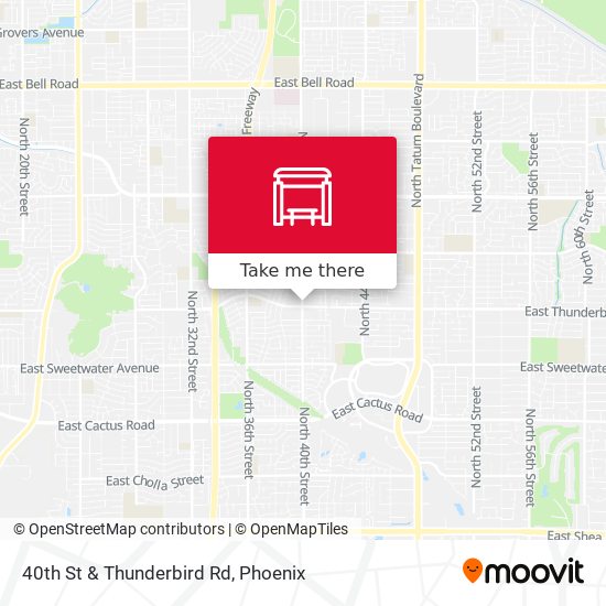 40th St & Thunderbird Rd map