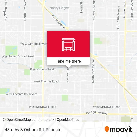 43rd Av & Osborn Rd map