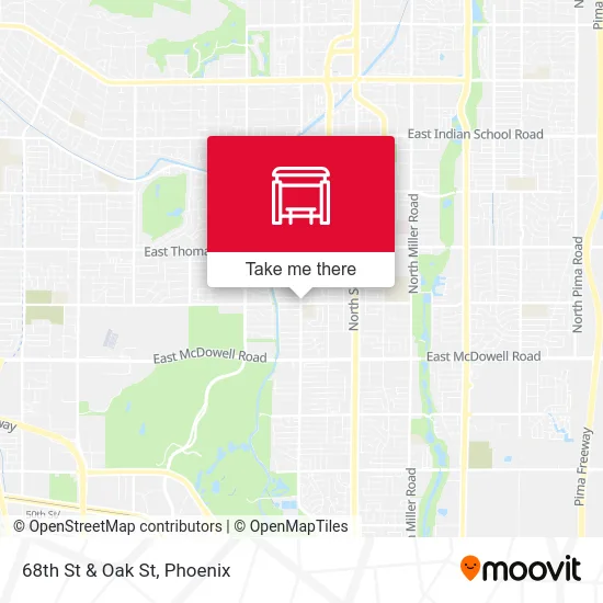 68th St & Oak St map