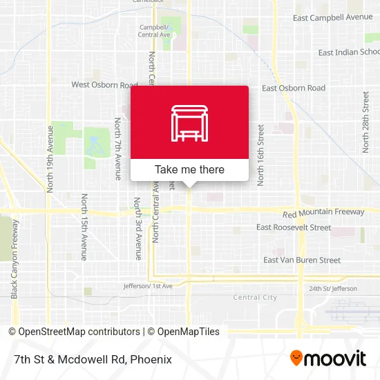Mapa de 7th St & Mcdowell Rd