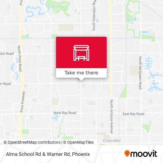 Alma School Rd & Warner Rd map