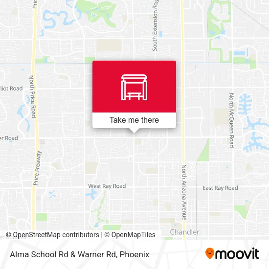 Alma School Rd & Warner Rd map