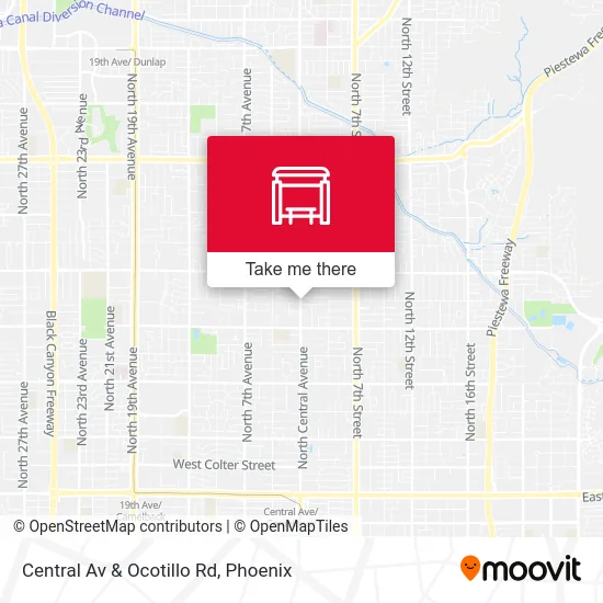 Central Av & Ocotillo Rd map