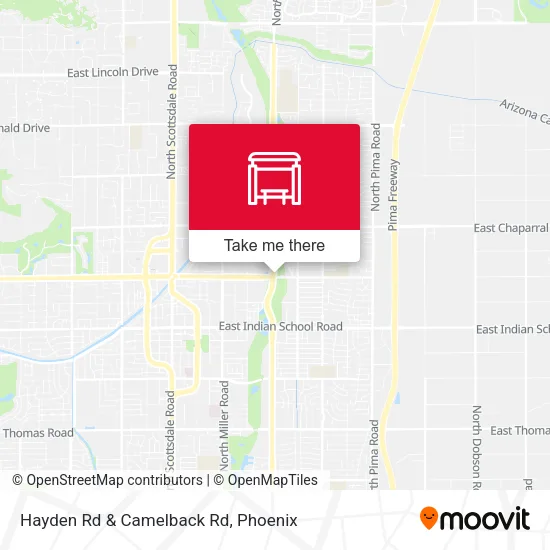 Hayden Rd & Camelback Rd map