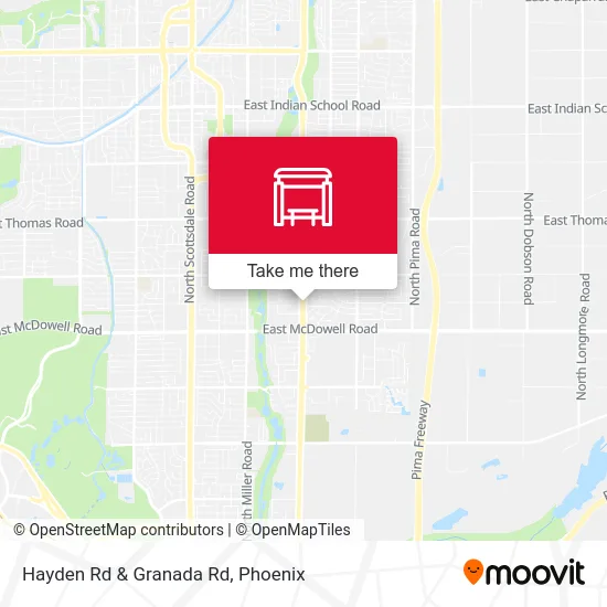 Hayden Rd & Granada Rd map