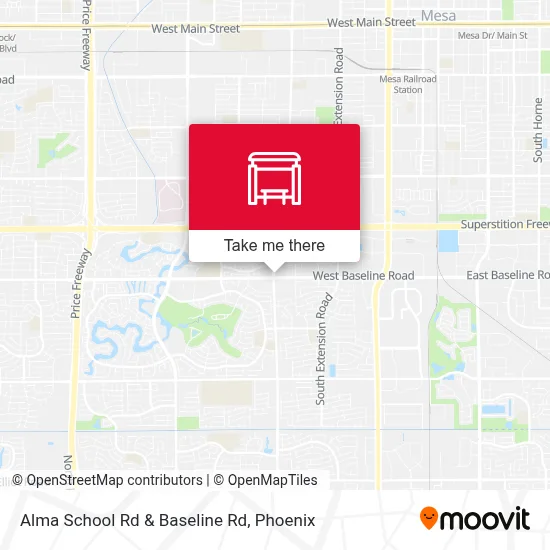 Alma School Rd & Baseline Rd map