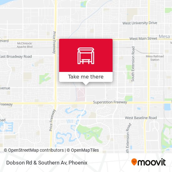 Dobson Rd & Southern Av map