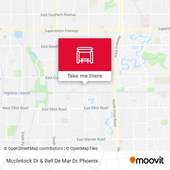 Mcclintock Dr & Bell De Mar Dr map