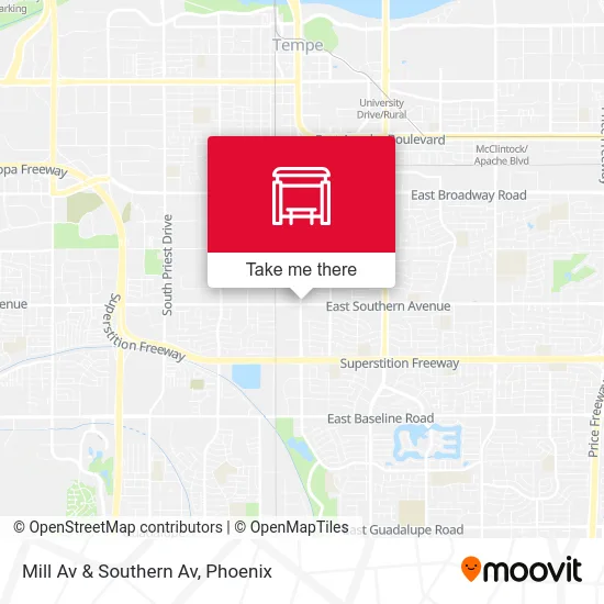 Mill Av & Southern Av map