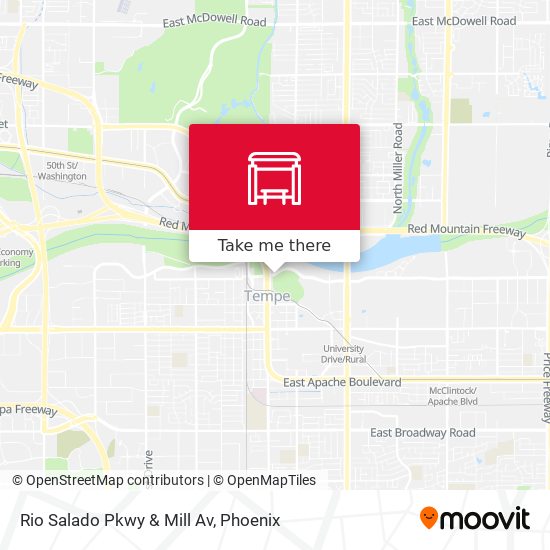 Rio Salado Pkwy & Mill Av map