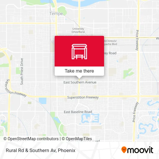 Mapa de Rural Rd & Southern Av