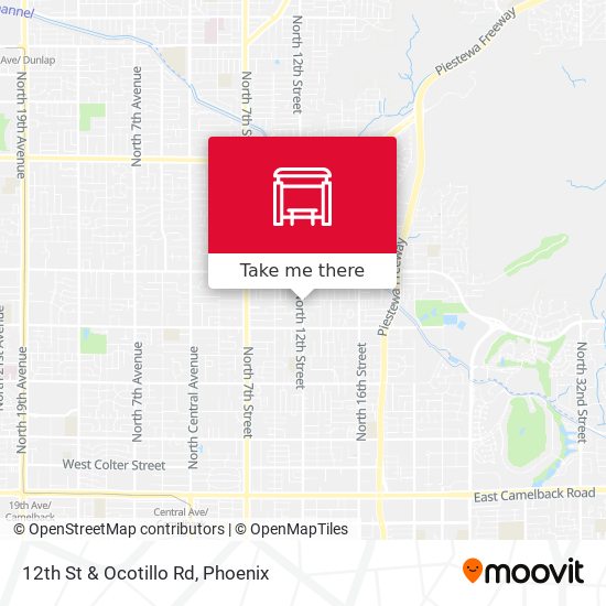 12th St & Ocotillo Rd map