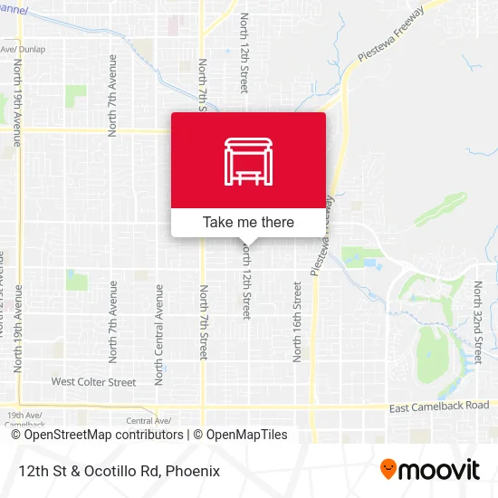 12th St & Ocotillo Rd map