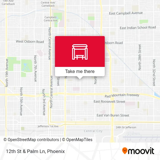12th St & Palm Ln map