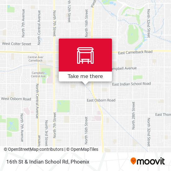 16th St & Indian School Rd map