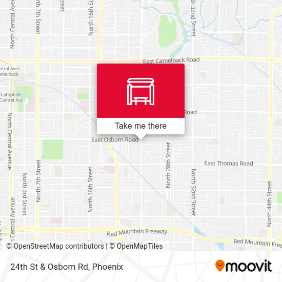 24th St & Osborn Rd map