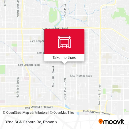 32nd St & Osborn Rd map