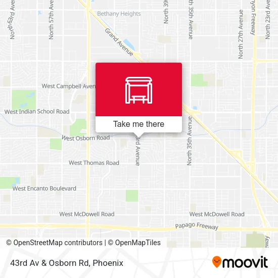 43rd Av & Osborn Rd map