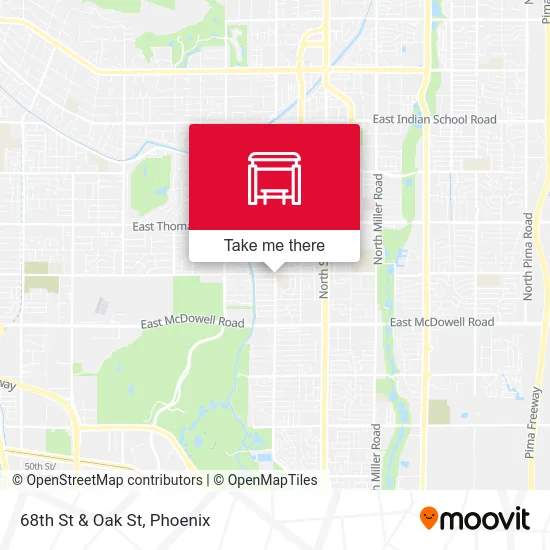 68th St & Oak St map