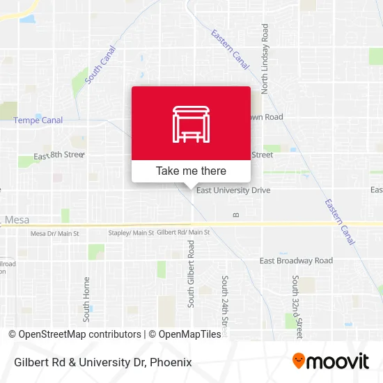 Gilbert Rd & University Dr map