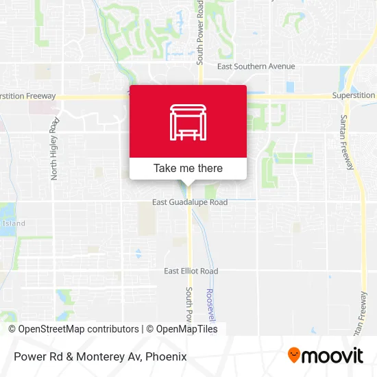 Power Rd & Monterey Av map