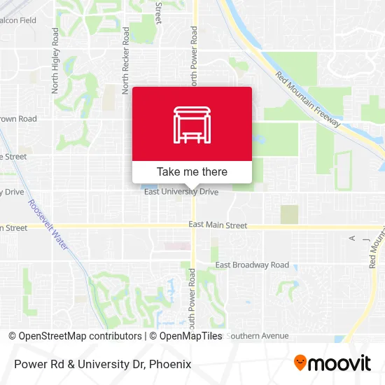 Power Rd & University Dr map