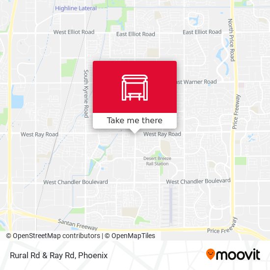 Rural Rd & Ray Rd map